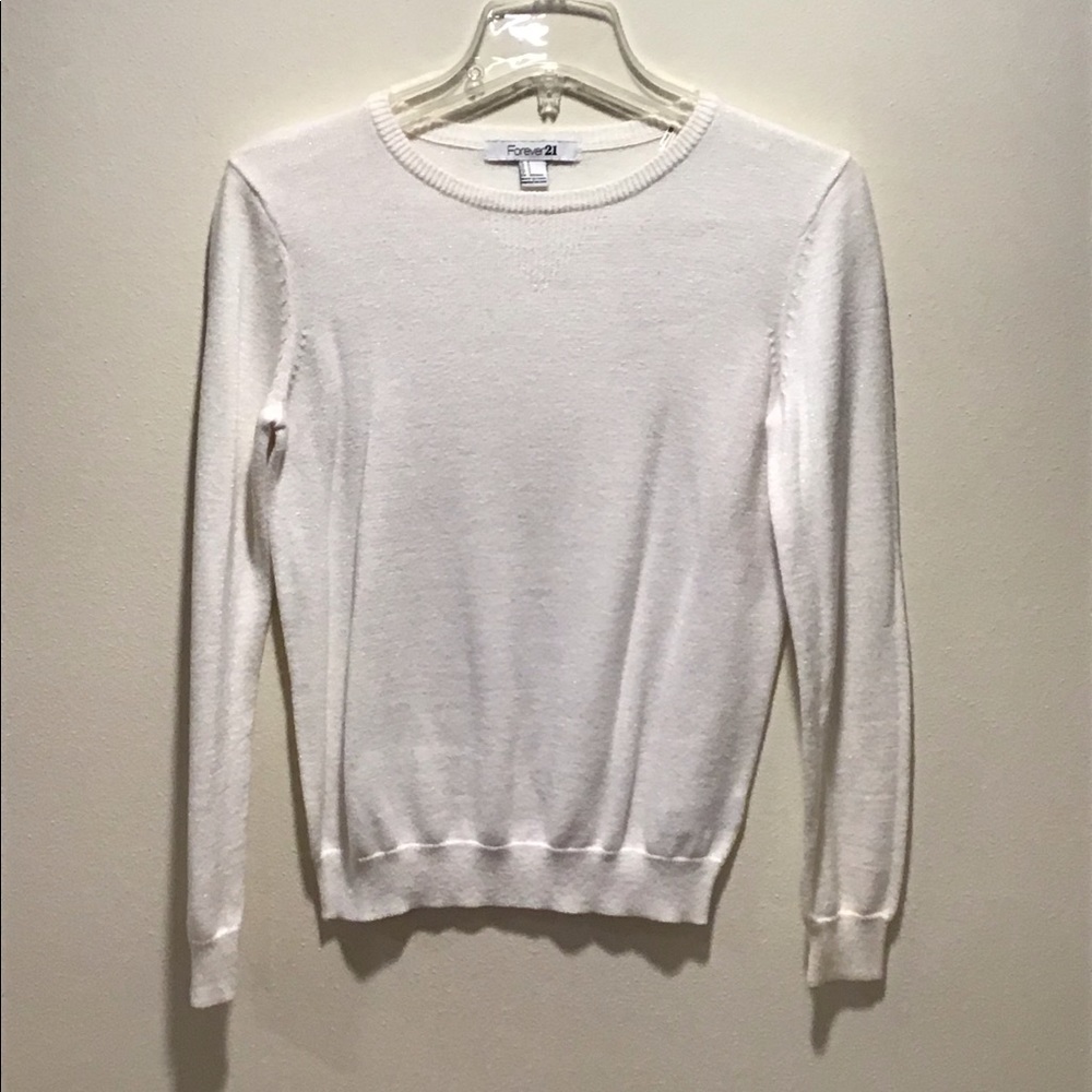 White long sleeve top with sparkles